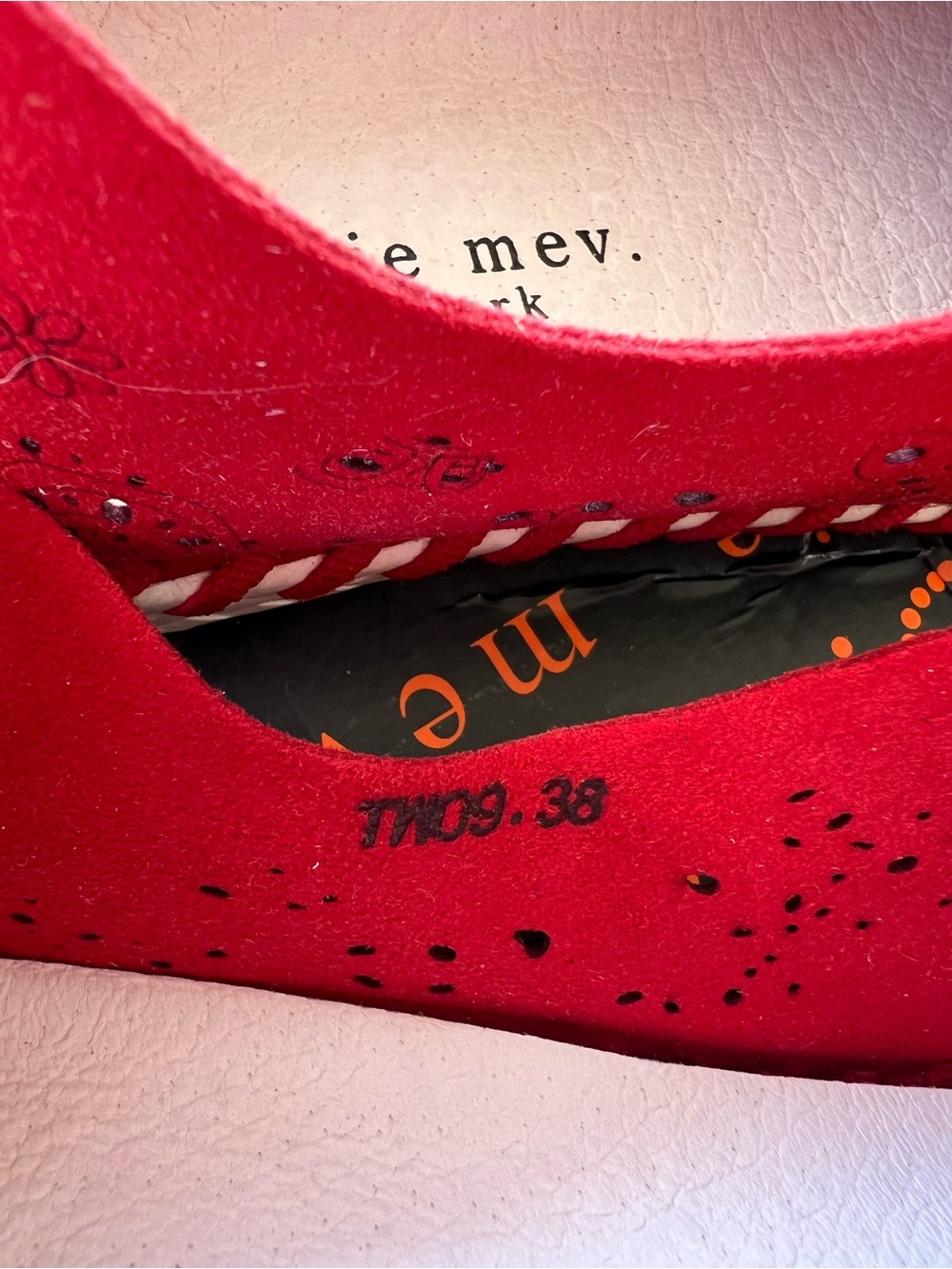 Bernie Mev Red Laser-Cut Slip-On Casual Shoes - Picture 6 of 7